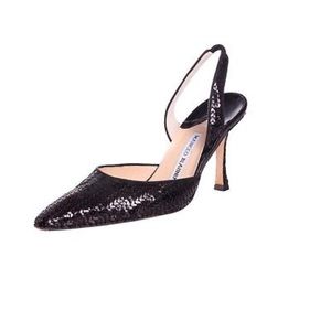 Black sequin MANOLO BLAHNIK pumps, WORN ONE TIME